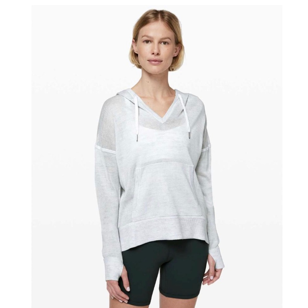 Lululemon Linen Street To Shore Lightweight Hoodie Heathered Almost Blue 10 - Picture 2 of 4